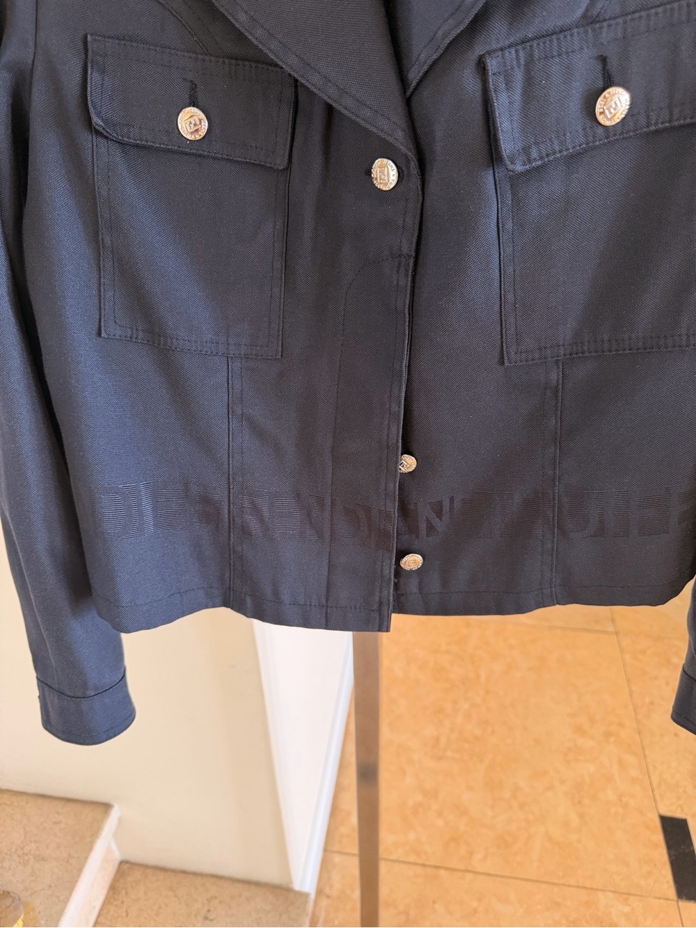 Fendi black Button-Front Utility Jacket - Picture 2 of 14